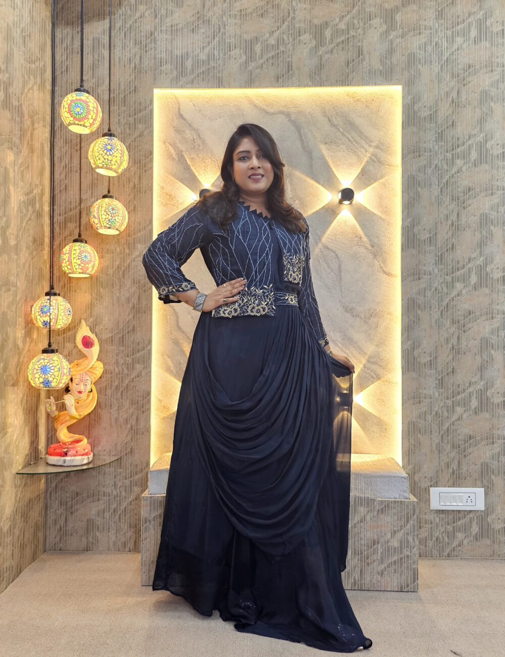 2 pc Pure Chinnon Gown | Sanwariya Fashionist
