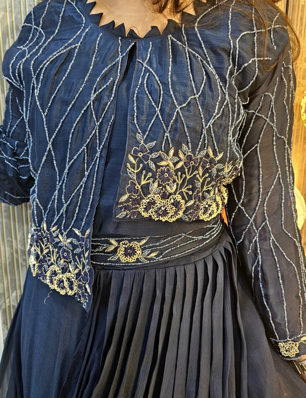 2 pc Pure Chinnon Gown | Sanwariya Fashionist - Image 4