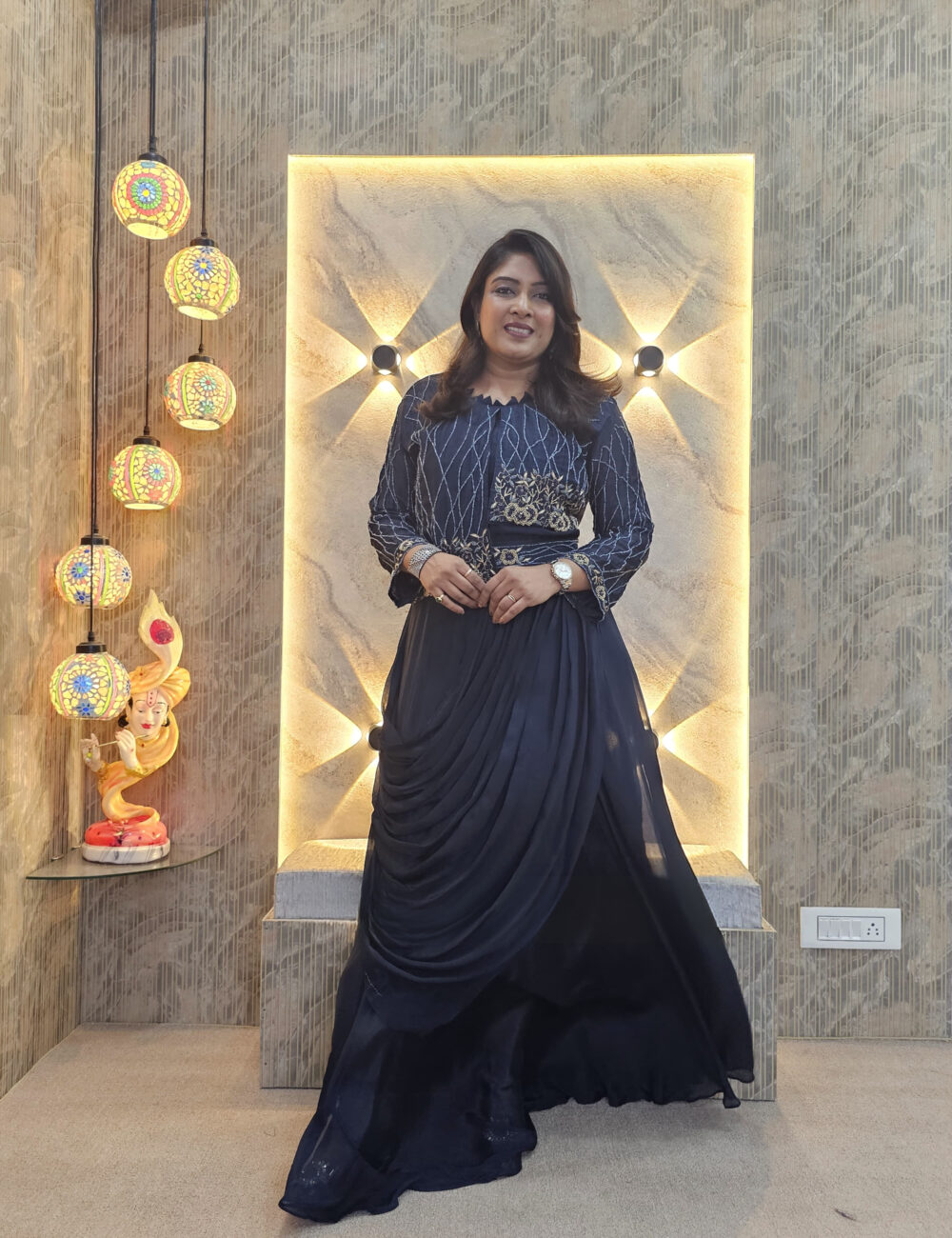 2 pc Pure Chinnon Gown | Sanwariya Fashionist - Image 6