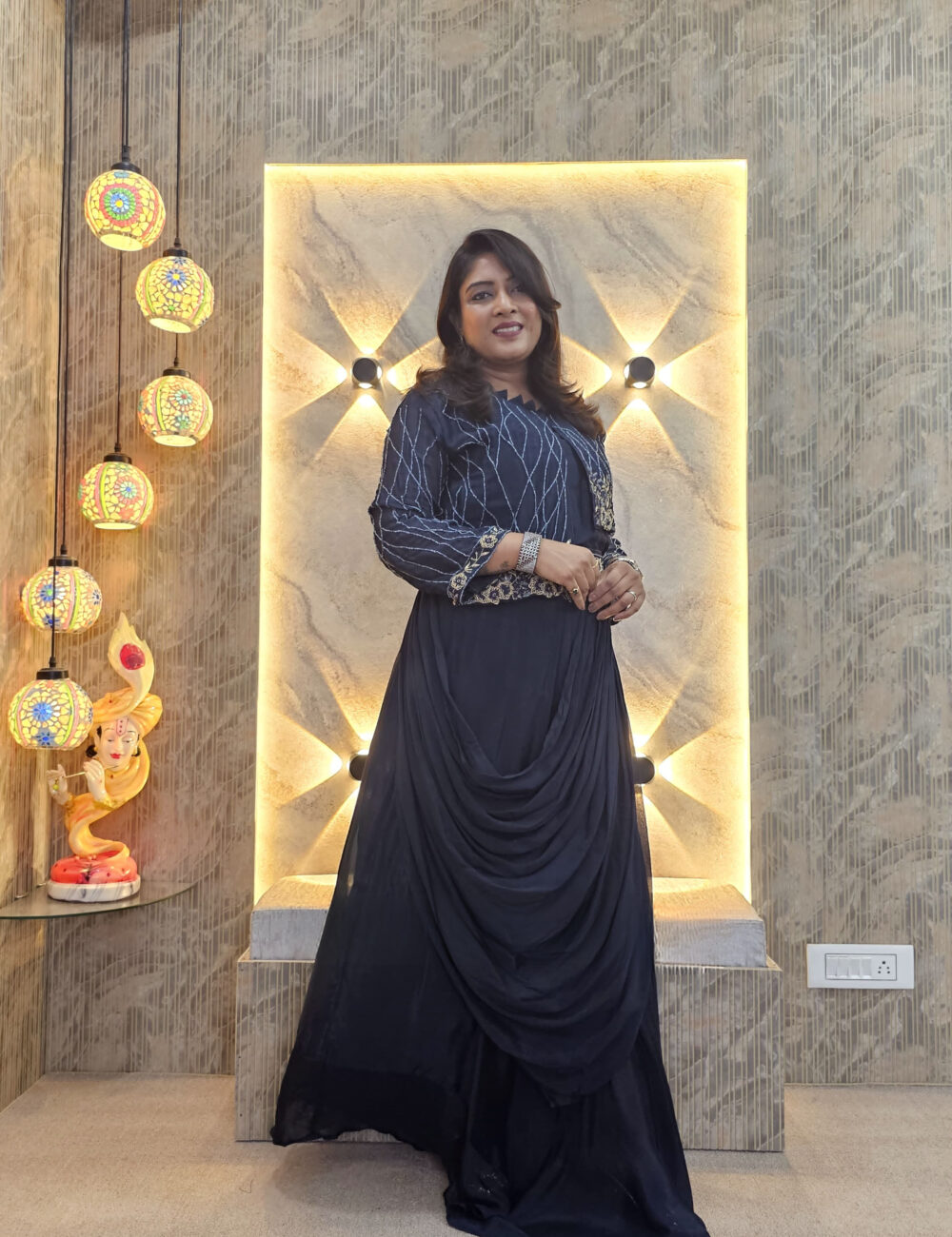 2 pc Pure Chinnon Gown | Sanwariya Fashionist - Image 2