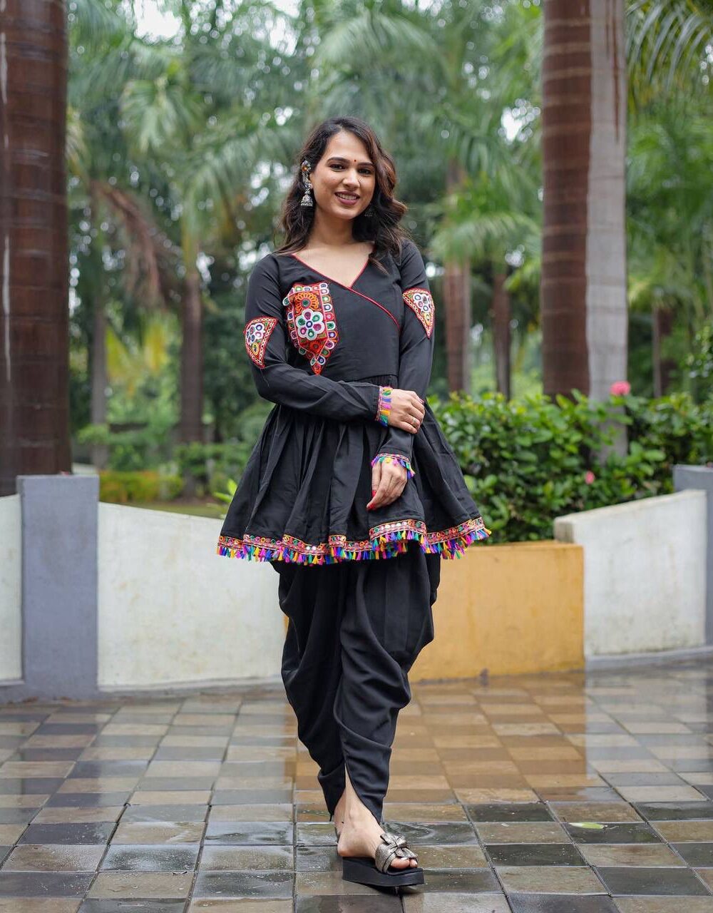 Black Dhoti Kediyu for Women Navratri Special - Image 3