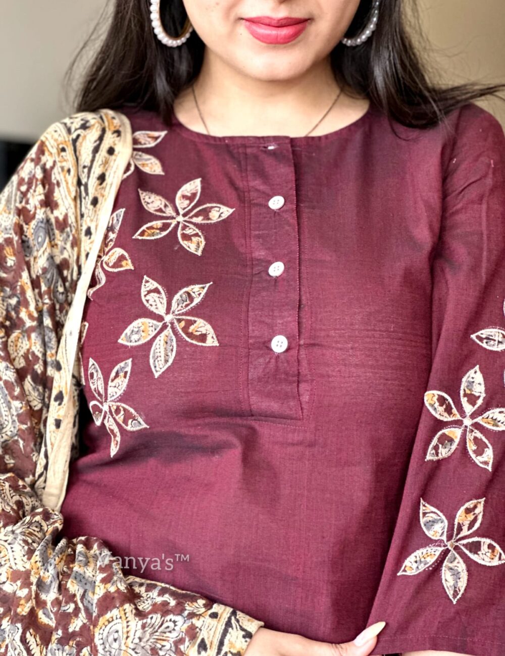 Handmade Printed Pure Kalamkari Handloom Fabric - Image 11
