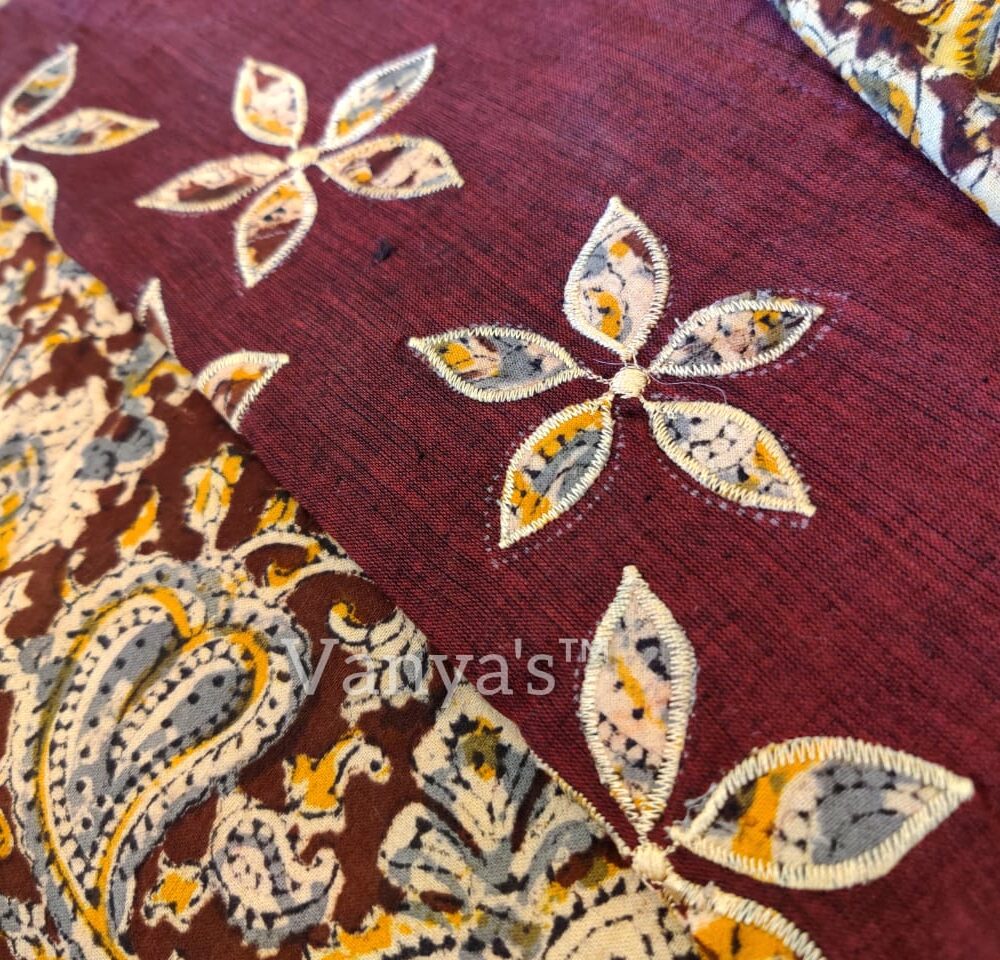 Handmade Printed Pure Kalamkari Handloom Fabric - Image 12