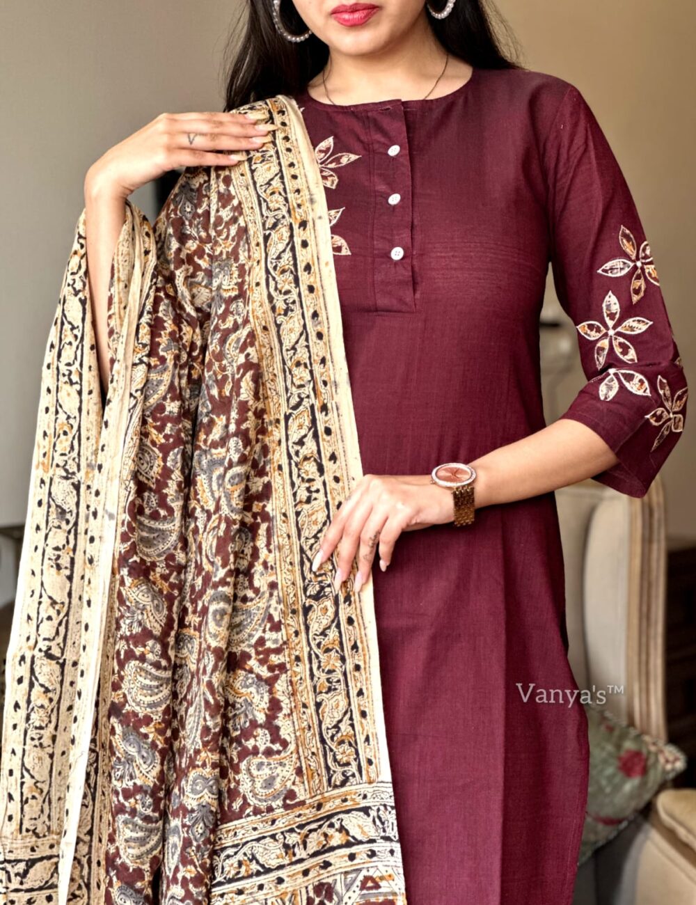 Handmade Printed Pure Kalamkari Handloom Fabric